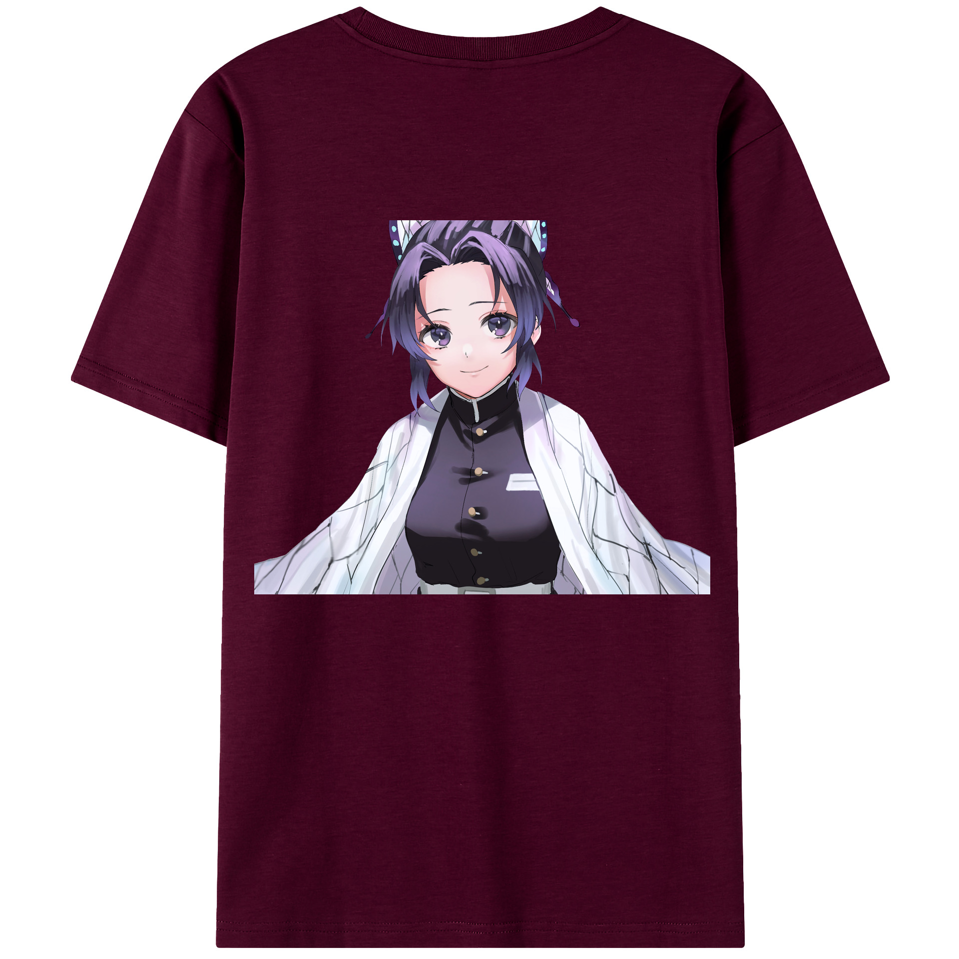 （画像用） 鬼滅の刃（きめつのやいば）蟲柱-胡蝶 しのぶ／こちょう しのぶ Kochou Shinobu レディース半袖Tシャツ(バックプリント)